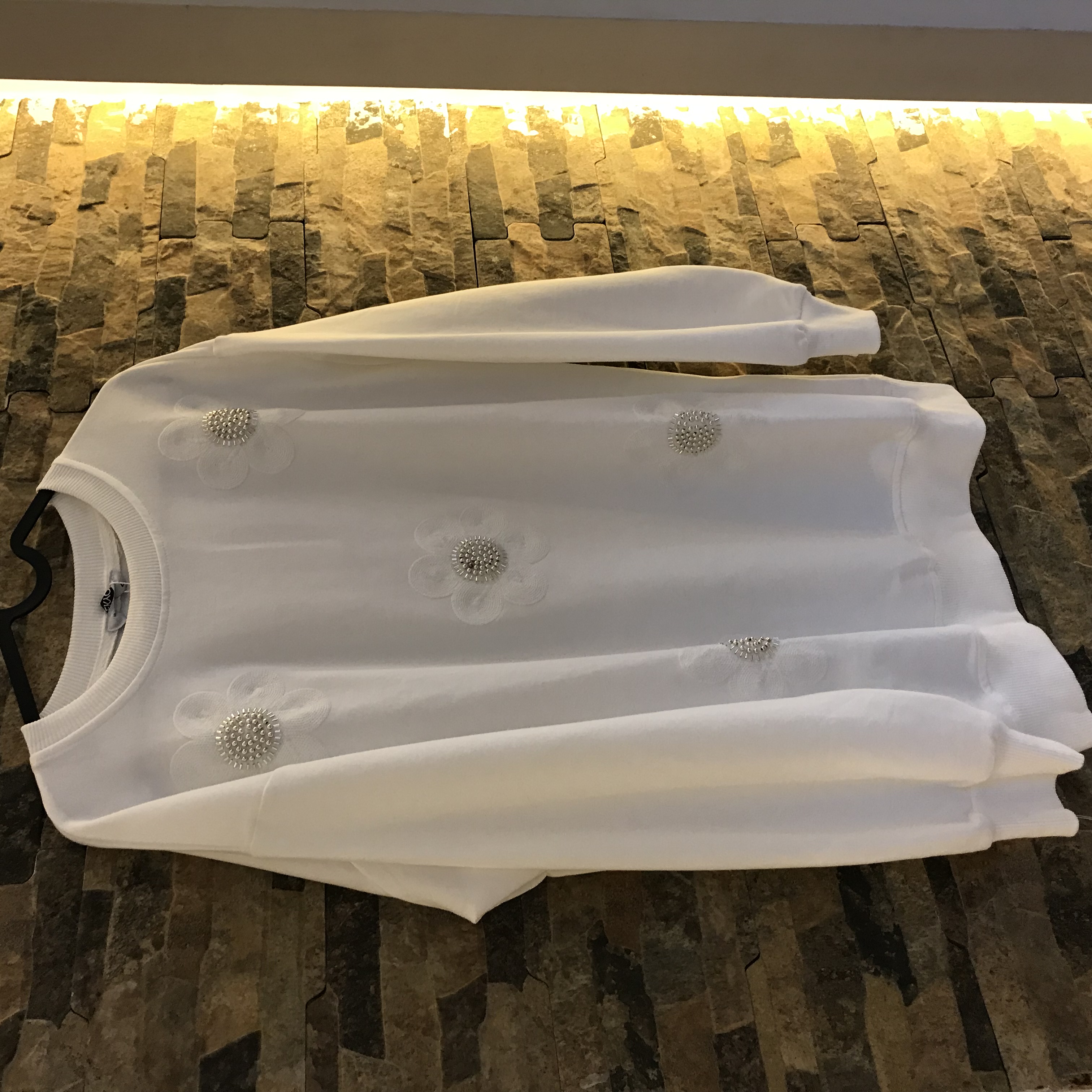 PAPATYA KABARTMALI KISA DÜZ SWEATSHIRT